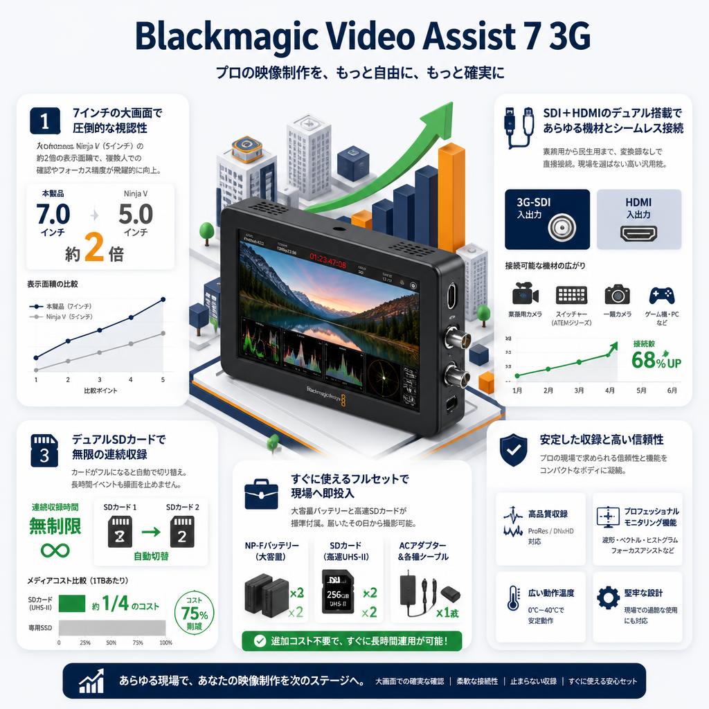 Blackmagic Video Assist 7 3G セールスポイント