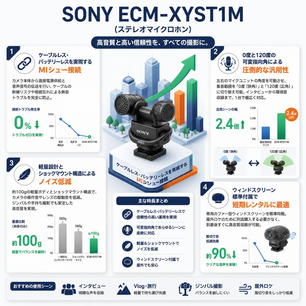 SONY ECM-XYST1M (ステレオマイクロホン) セールスポイント