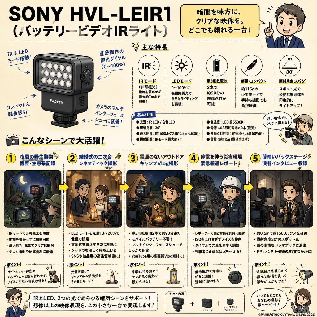 SONY HVL-LEIR1 (バッテリービデオIRライト) 用途