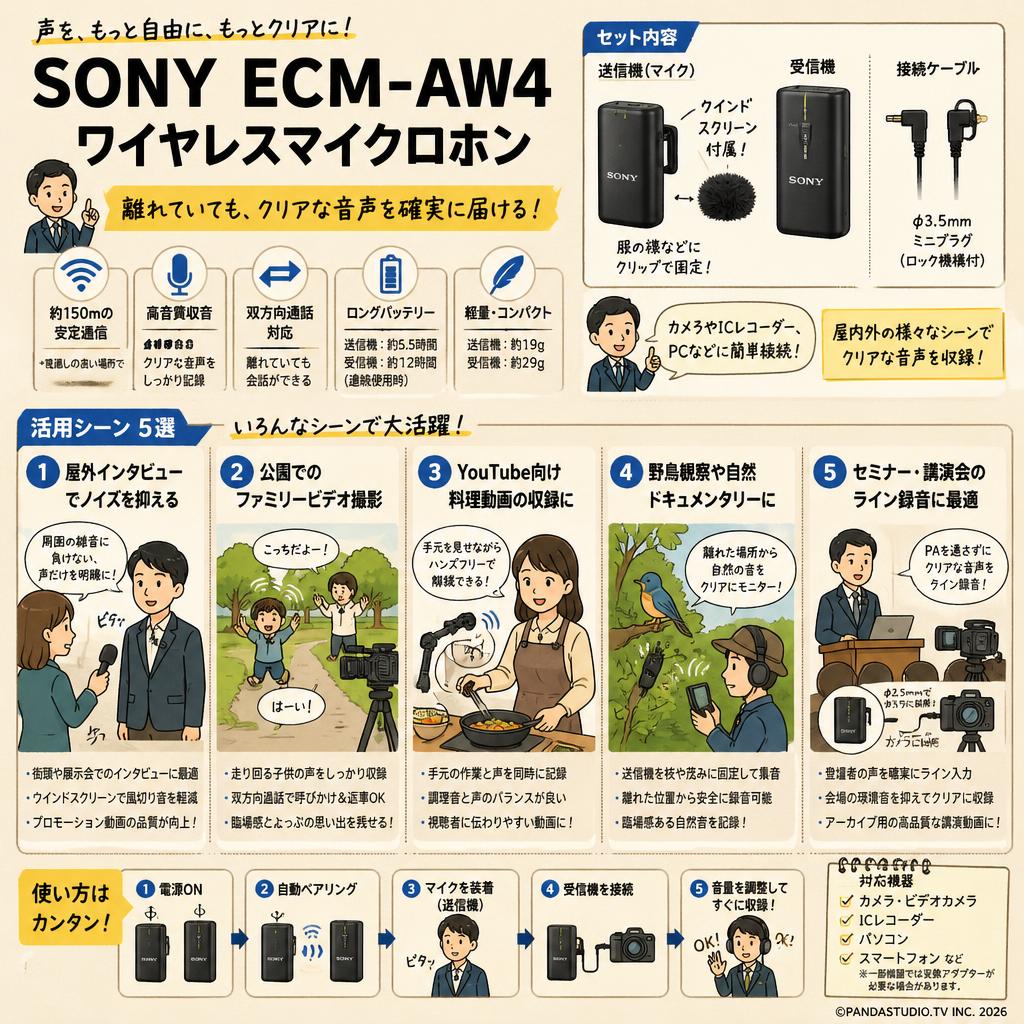 SONY ECM-AW4 ワイヤレスマイクロホン 用途