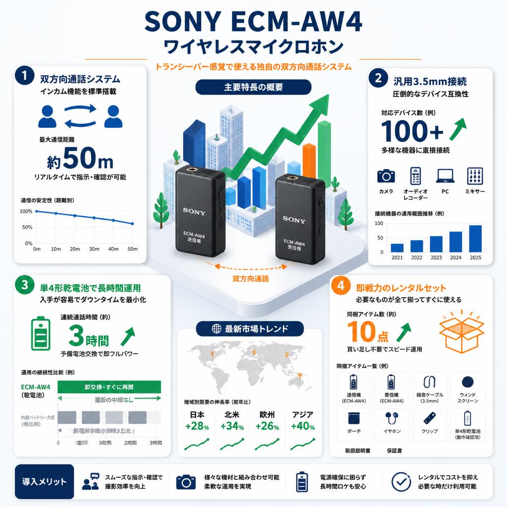 SONY ECM-AW4 ワイヤレスマイクロホン セールスポイント