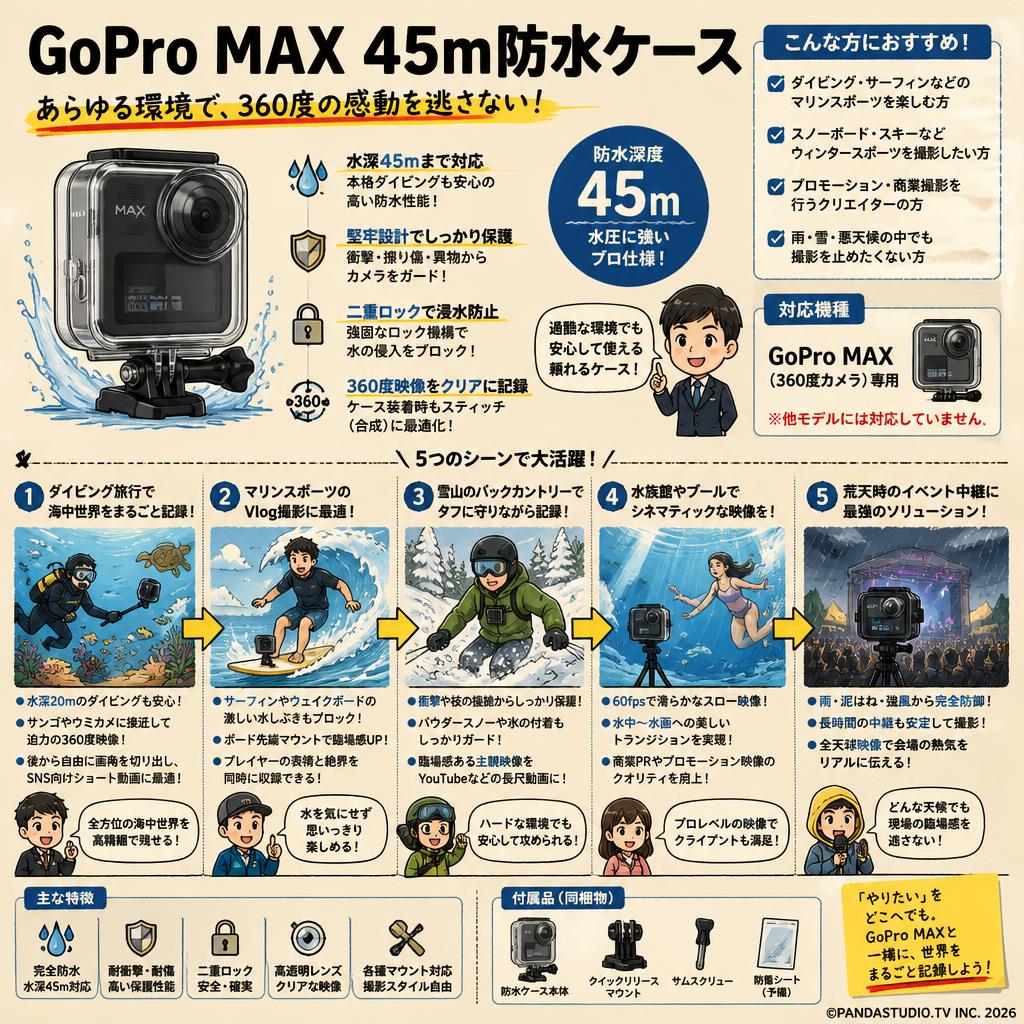 GoPro Max 45m防水ケース 用途