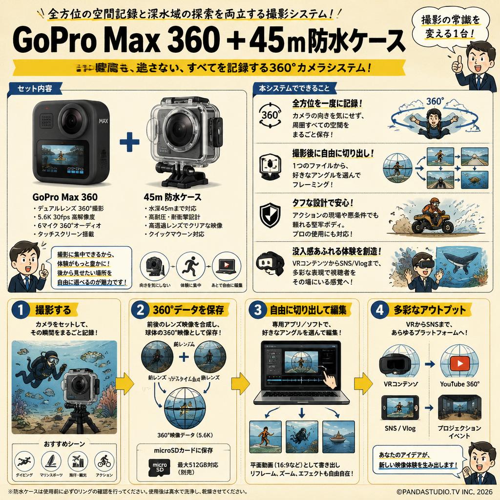 GoPro Max 360  ＋45ｍ防水ケース 概要