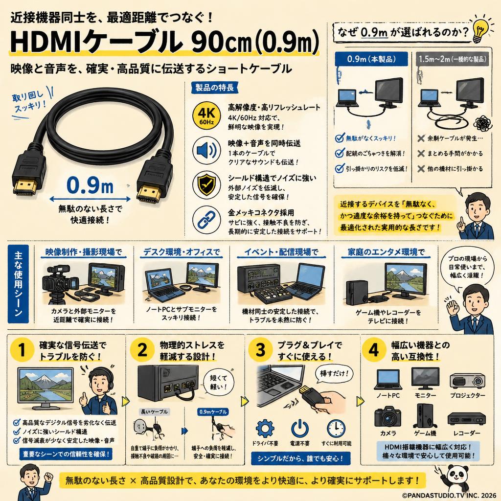 HDMIケーブル 90cm(0.9m) 概要