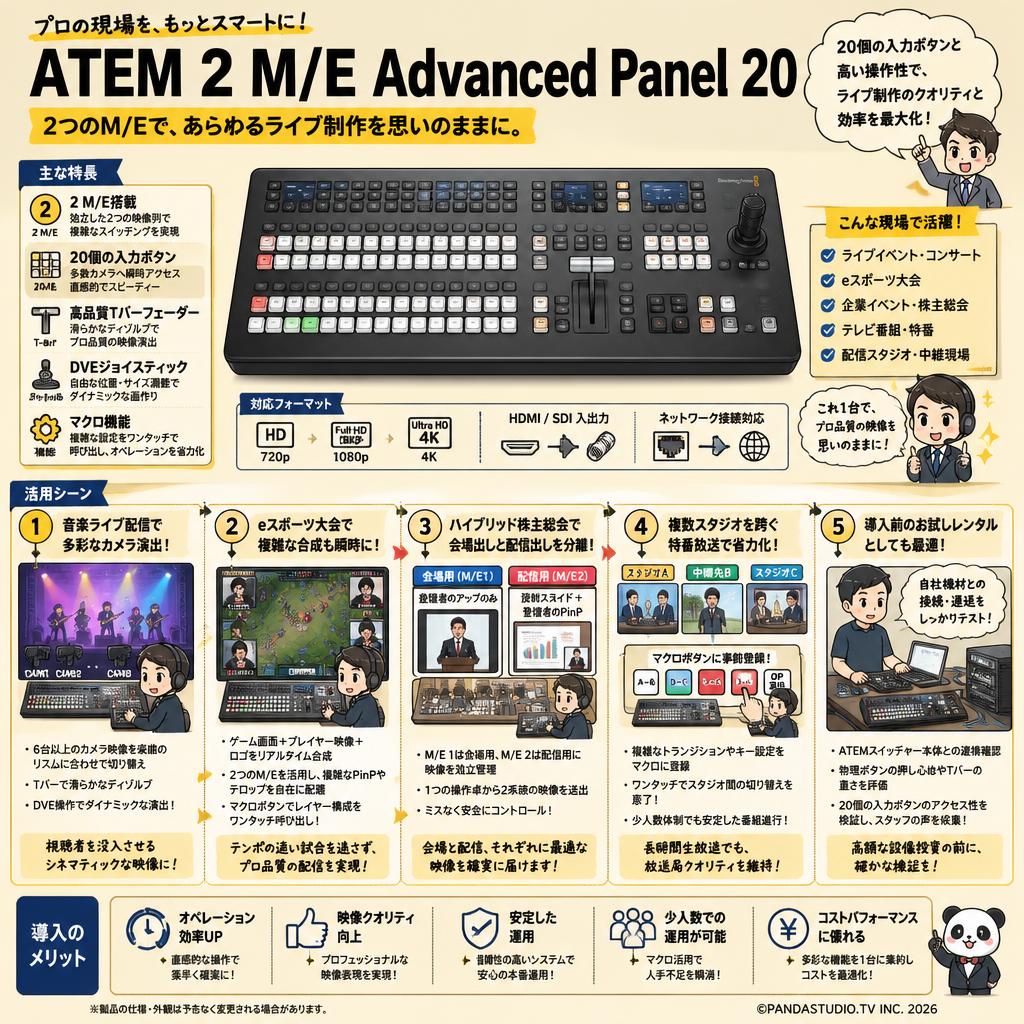 Blackmagic Design ATEM 2 M/E Advanced Panel 20 用途