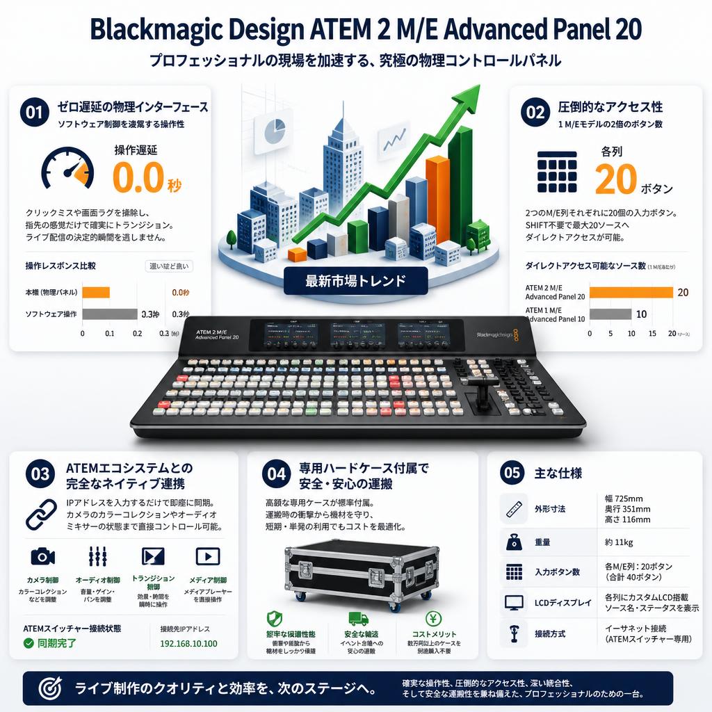 Blackmagic Design ATEM 2 M/E Advanced Panel 20 セールスポイント