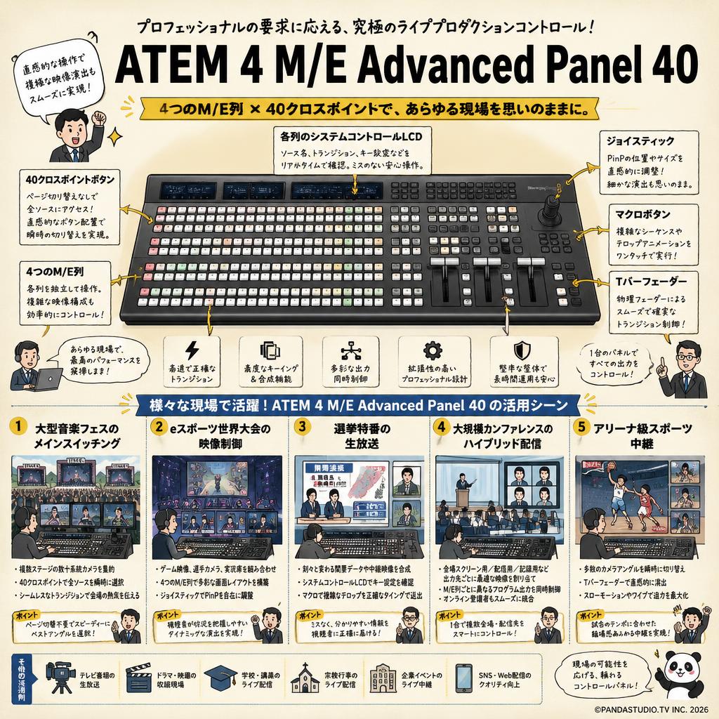 Blackmagic Design ATEM 4 M/E Advanced Panel 40 用途
