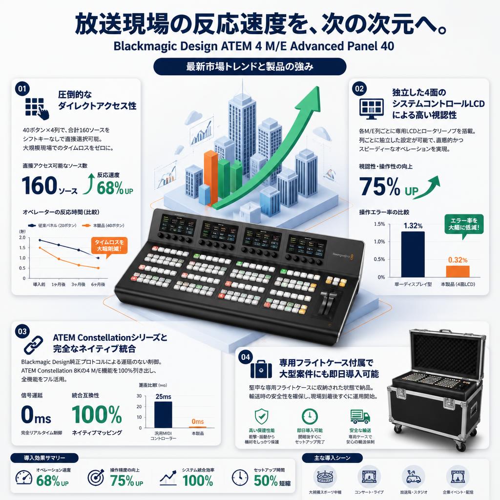 Blackmagic Design ATEM 4 M/E Advanced Panel 40 セールスポイント