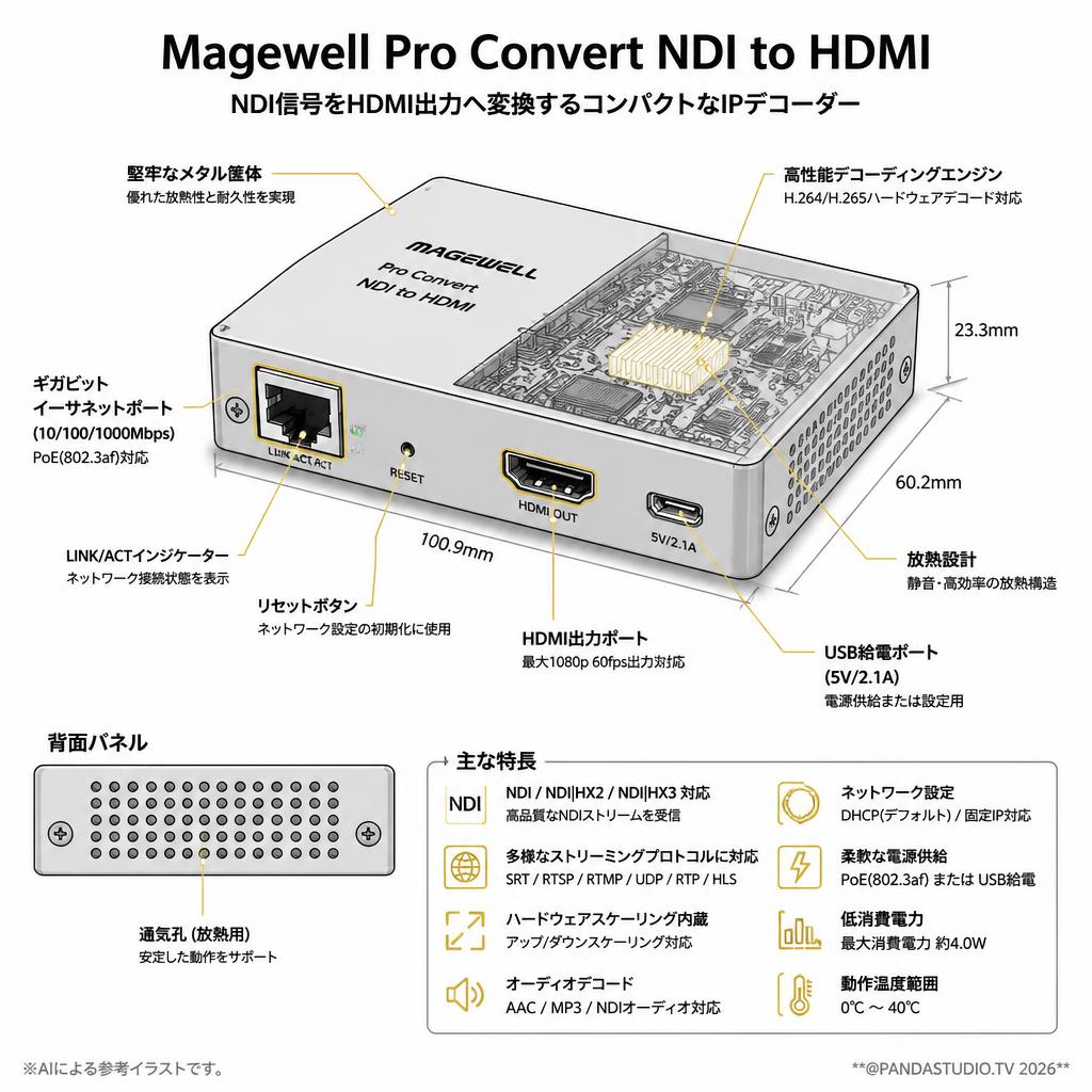 Magewell Pro Convert NDI to HDMI スペック