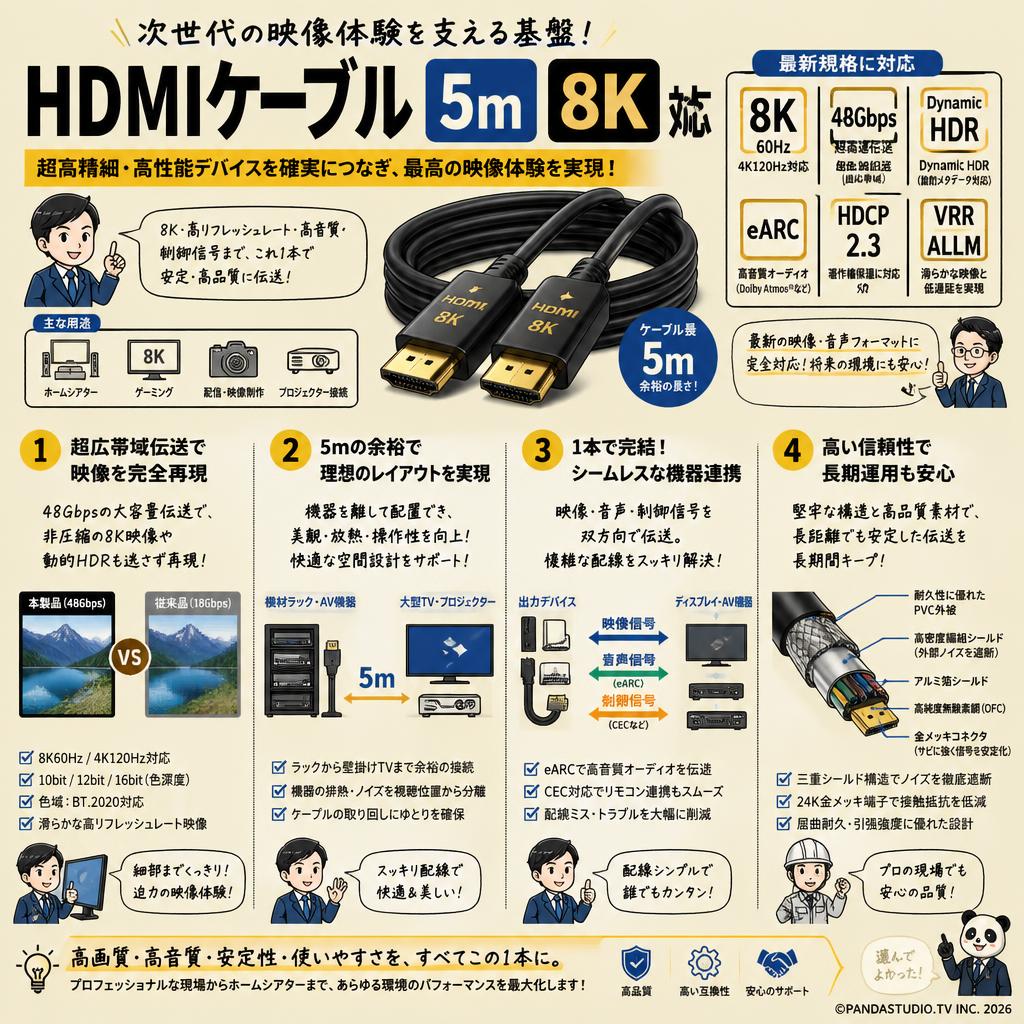 HDMIケーブル 5m 8K対応 概要