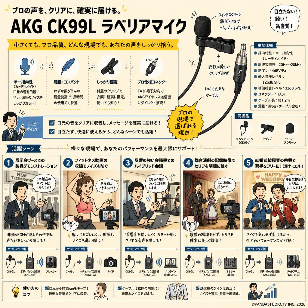 AKG CK99L ラベリアマイク 用途