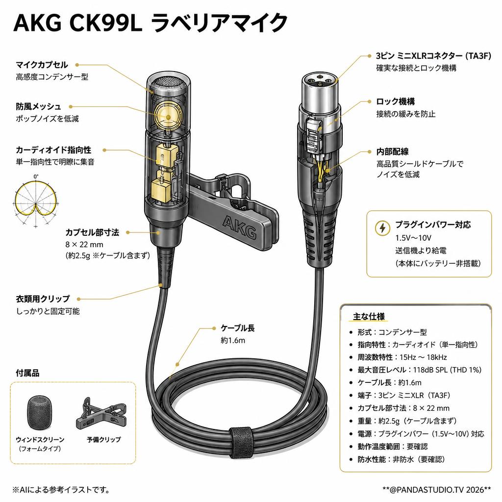 AKG CK99L ラベリアマイク スペック