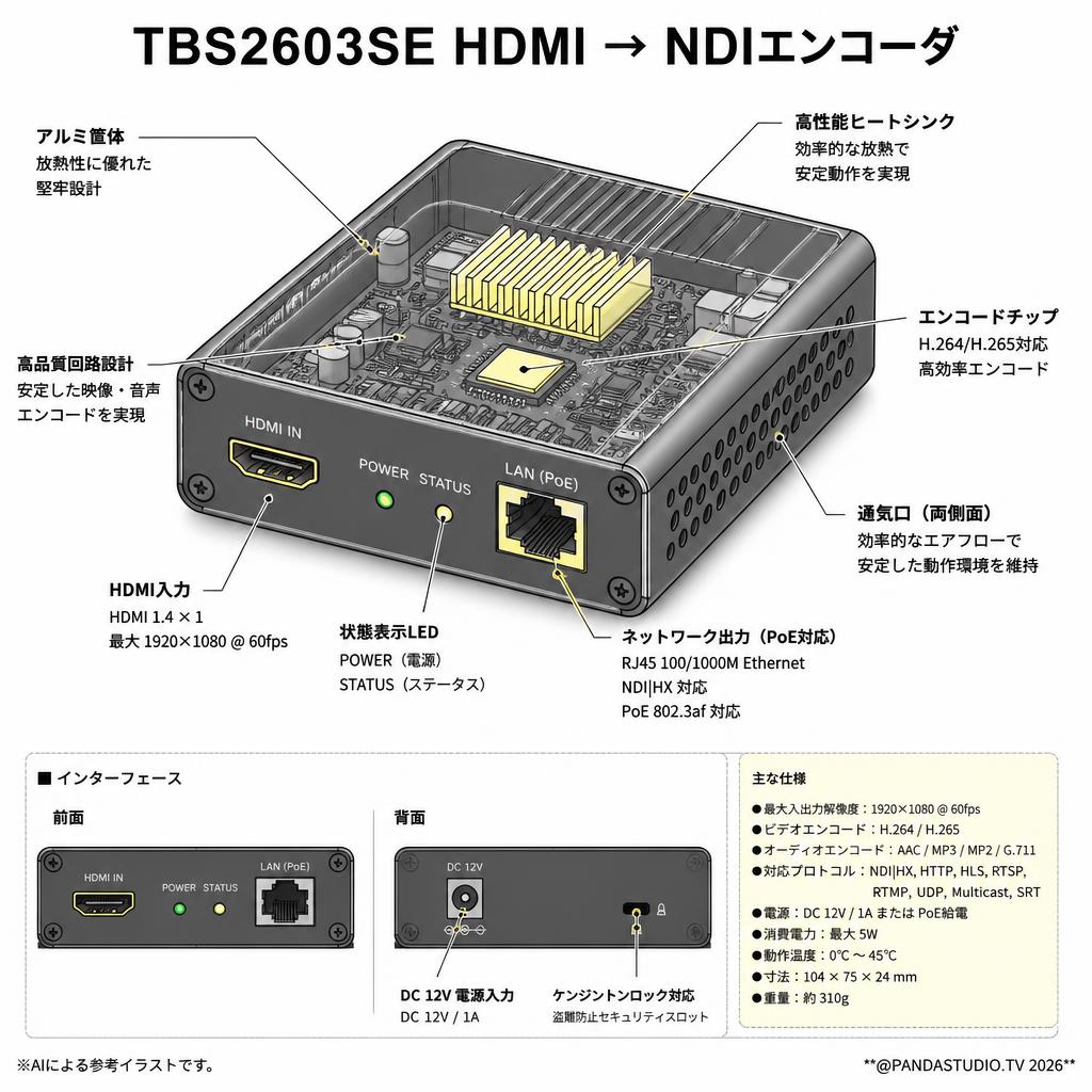 TBS2603SE HDMI → NDIエンコーダ スペック
