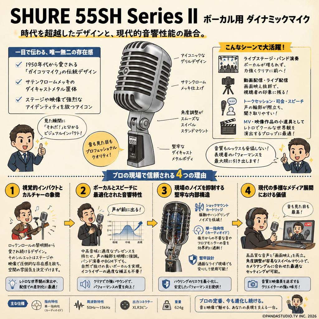 SHURE 55SH Series II ボーカル用 ダイナミックマイク 概要