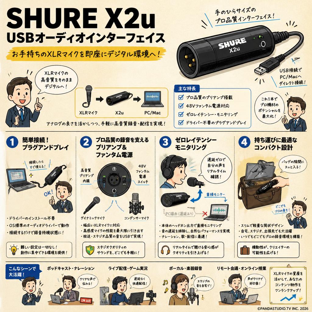 SHURE X2u USBオーディオインターフェイス 概要