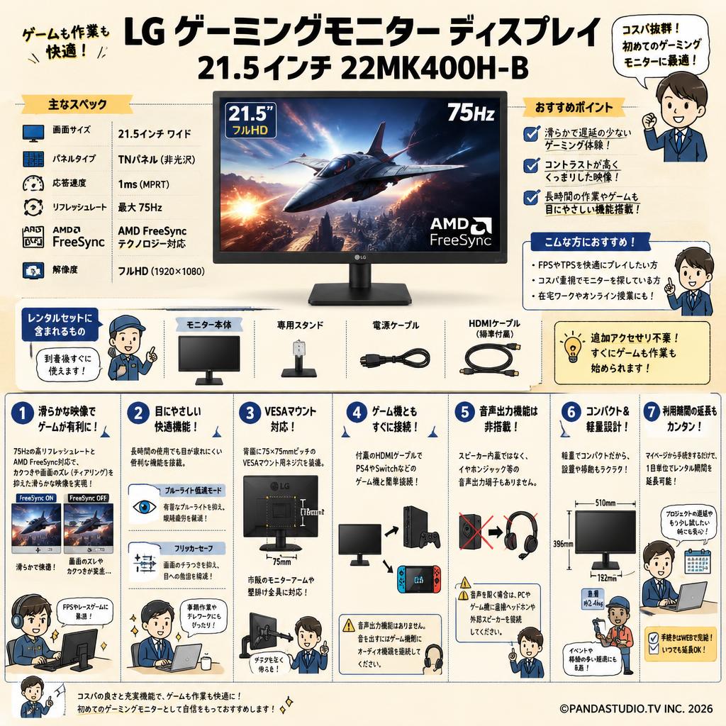 LG ゲーミング モニター ディスプレイ  21.5インチ 22MK400H-B FAQ（よくある質問と答え）