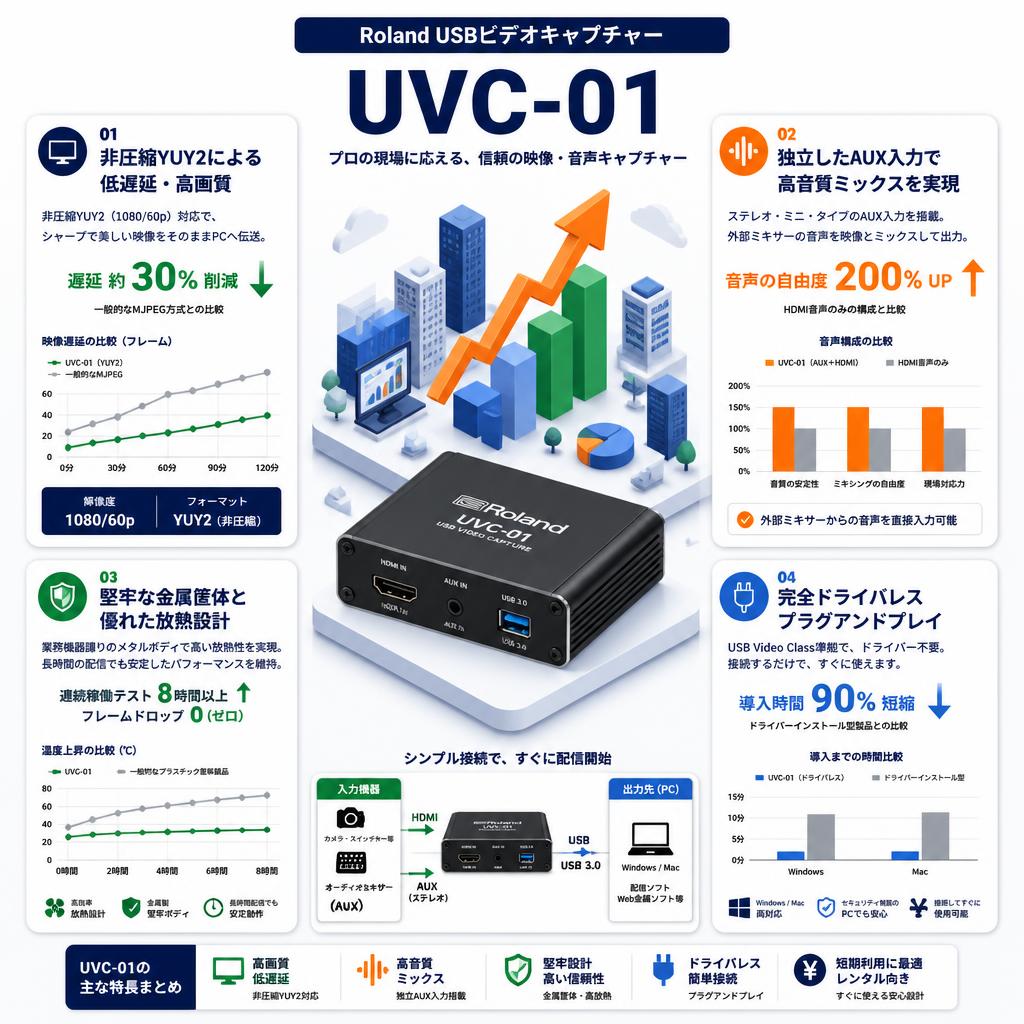 Roland USBビデオキャプチャー UVC-01 セールスポイント