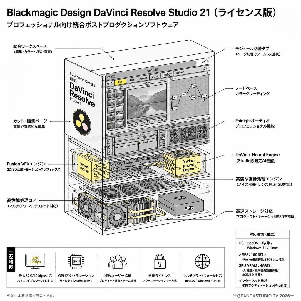 Blackmagic Design DaVinci Resolve Studio 21（ライセンス版） スペック