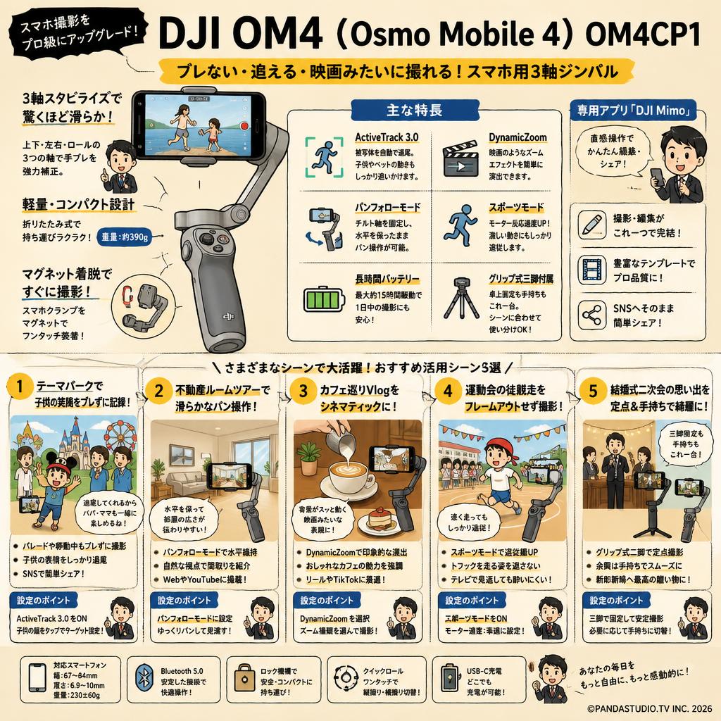 DJI OM4（Osmo Mobile 4）OM4CP1 用途