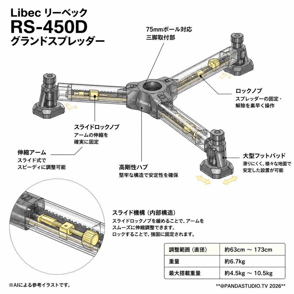 Libec リーベック RS-450D グランドスプレッダー スペック