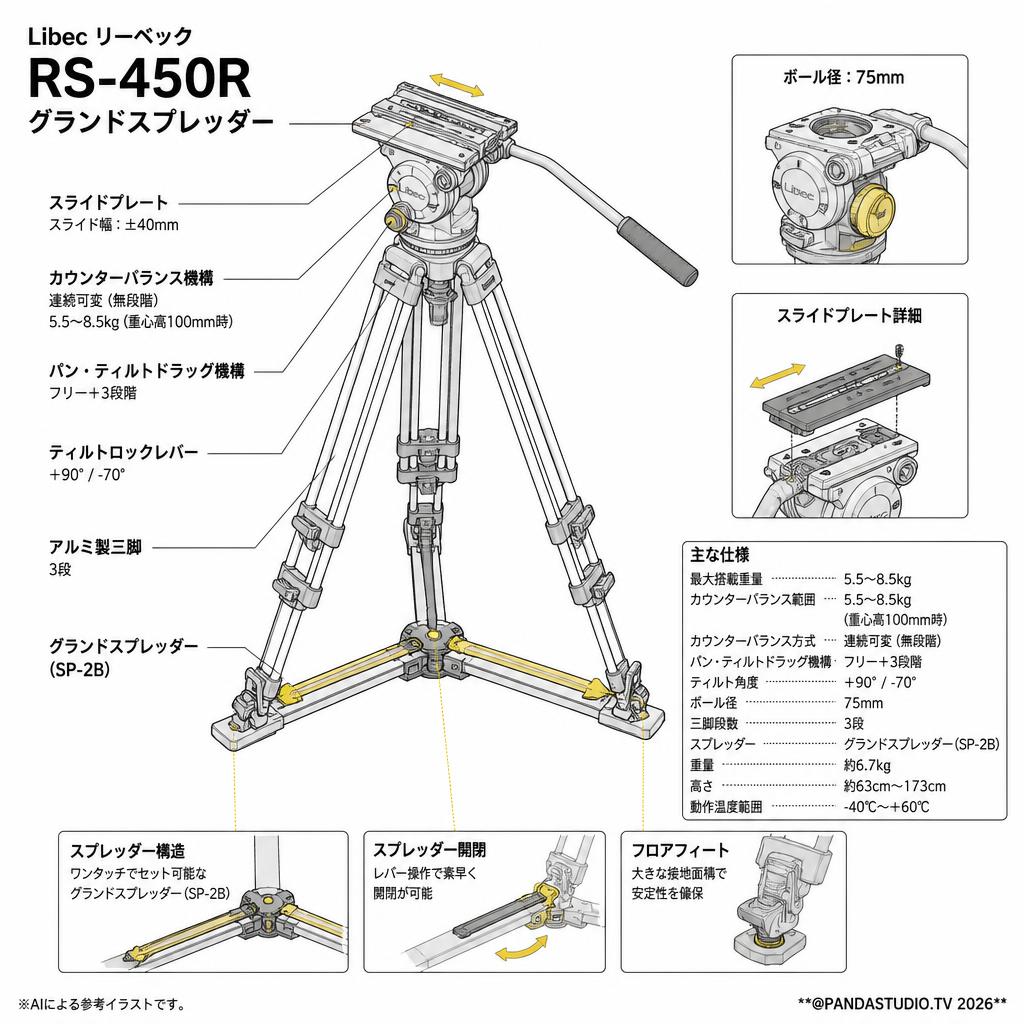 Libec リーベック RS-450R グランドスプレッダー スペック