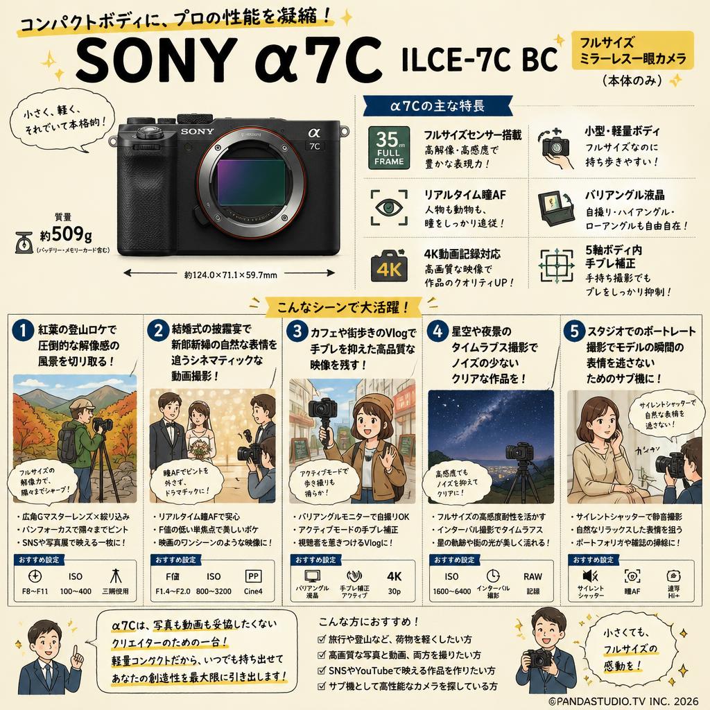SONY α7C ILCE-7C BC フルサイズミラーレス一眼カメラ (本体のみ） 用途