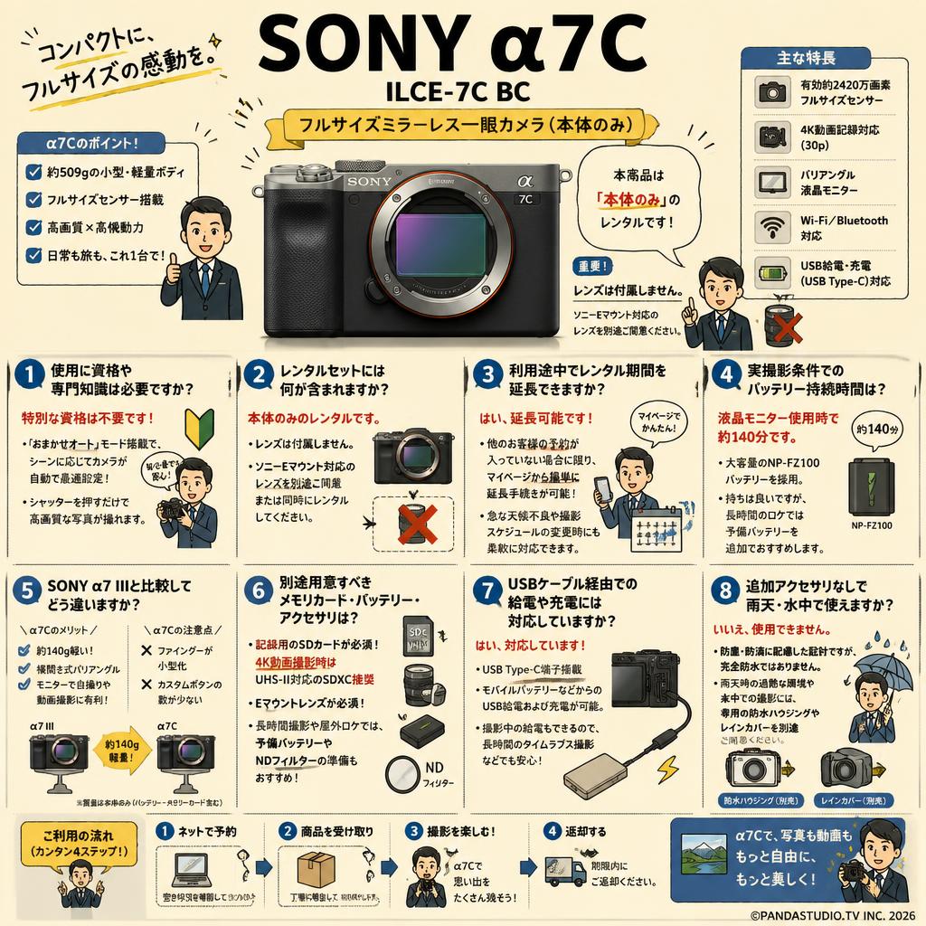 SONY α7C ILCE-7C BC フルサイズミラーレス一眼カメラ (本体のみ） FAQ（よくある質問と答え）