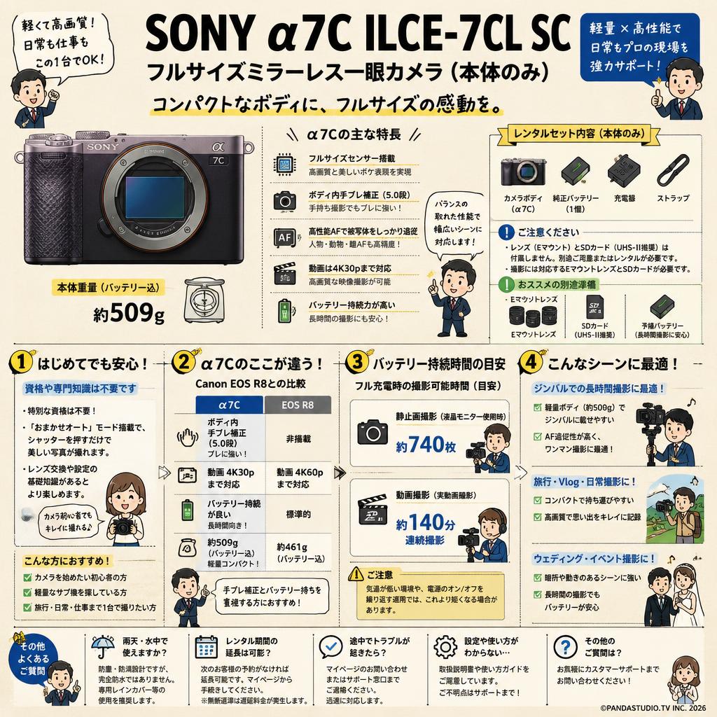 SONY α7C ILCE-7CL SC フルサイズミラーレス一眼カメラ (本体のみ） FAQ（よくある質問と答え）