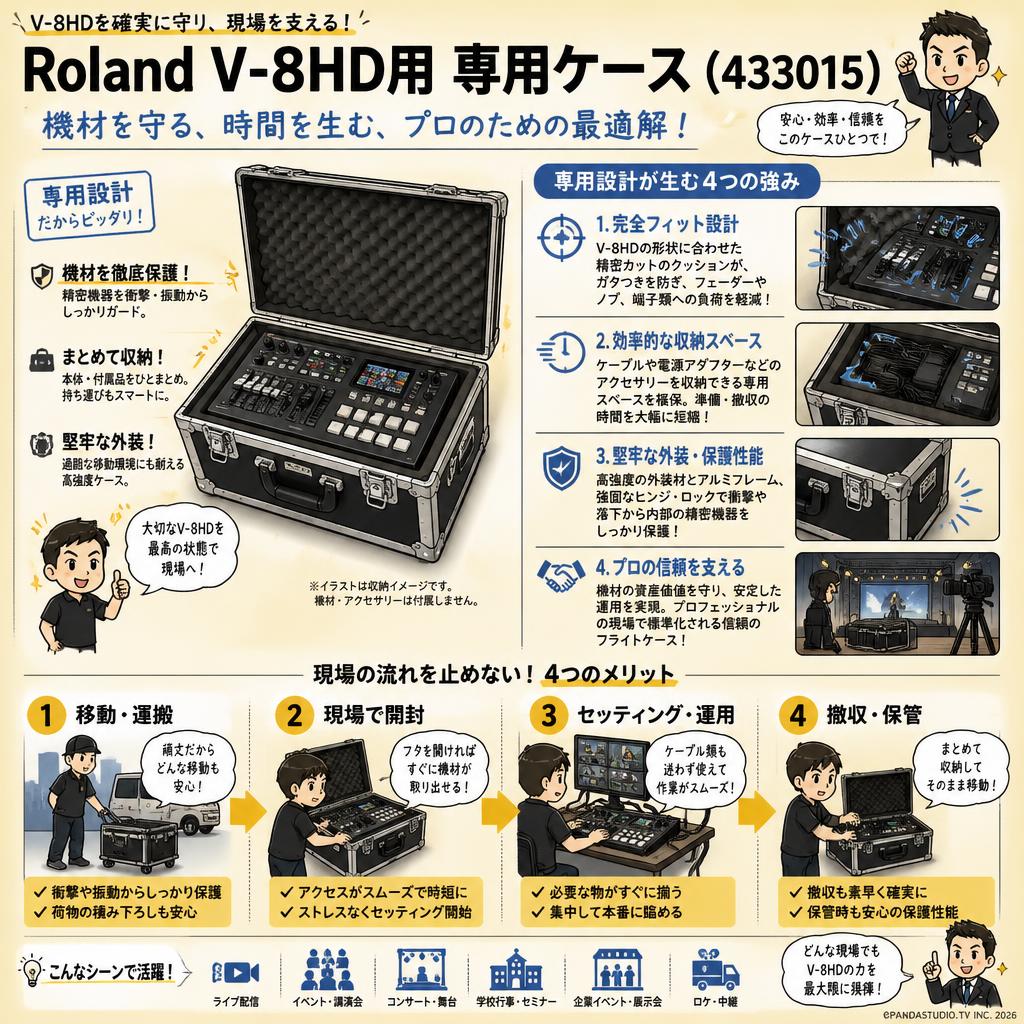 Roland V-8HD用 専用ケース（433015） 概要