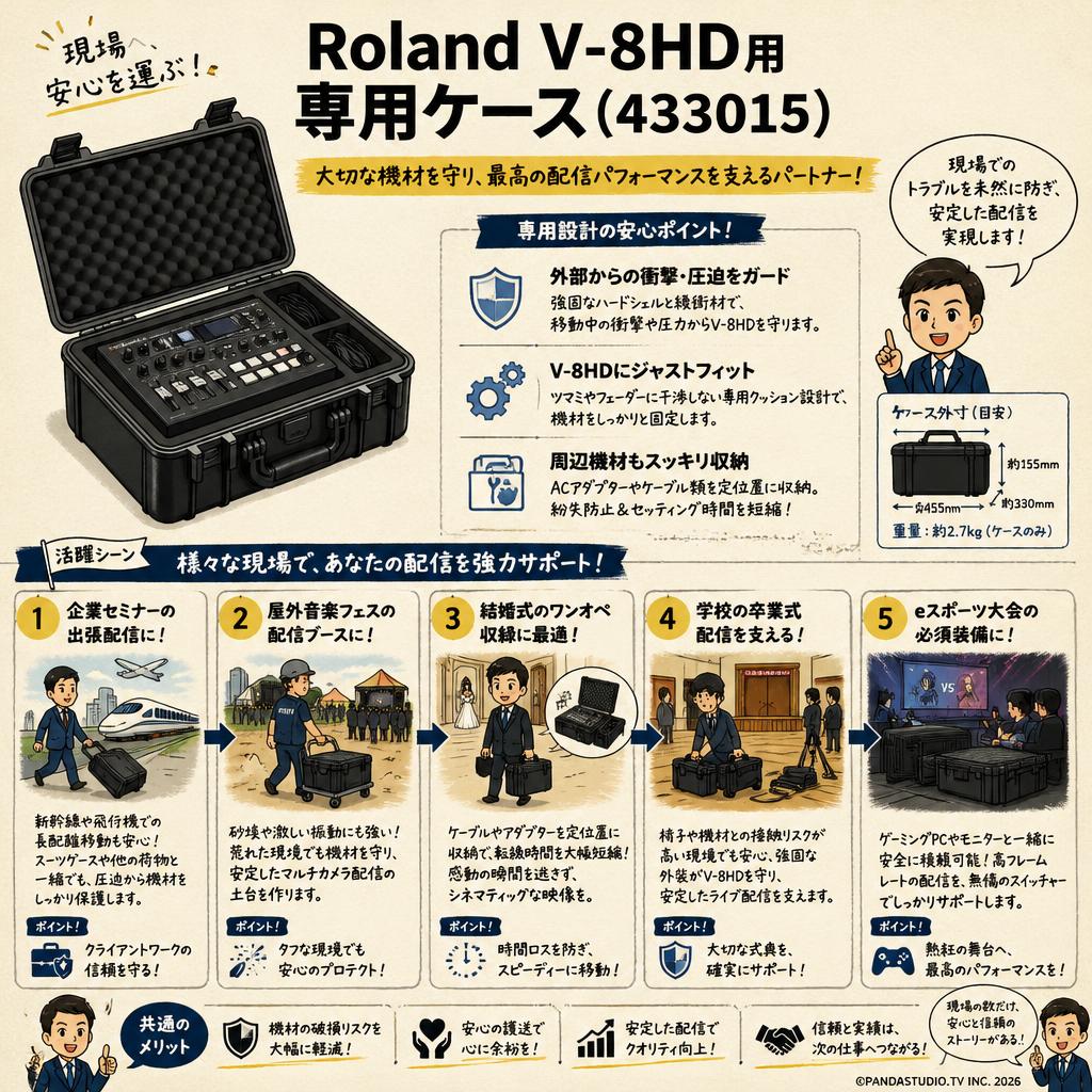 Roland V-8HD用 専用ケース（433015） 用途