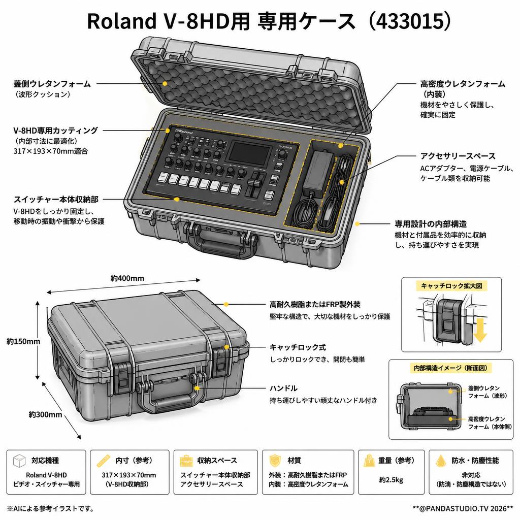 Roland V-8HD用 専用ケース（433015） スペック