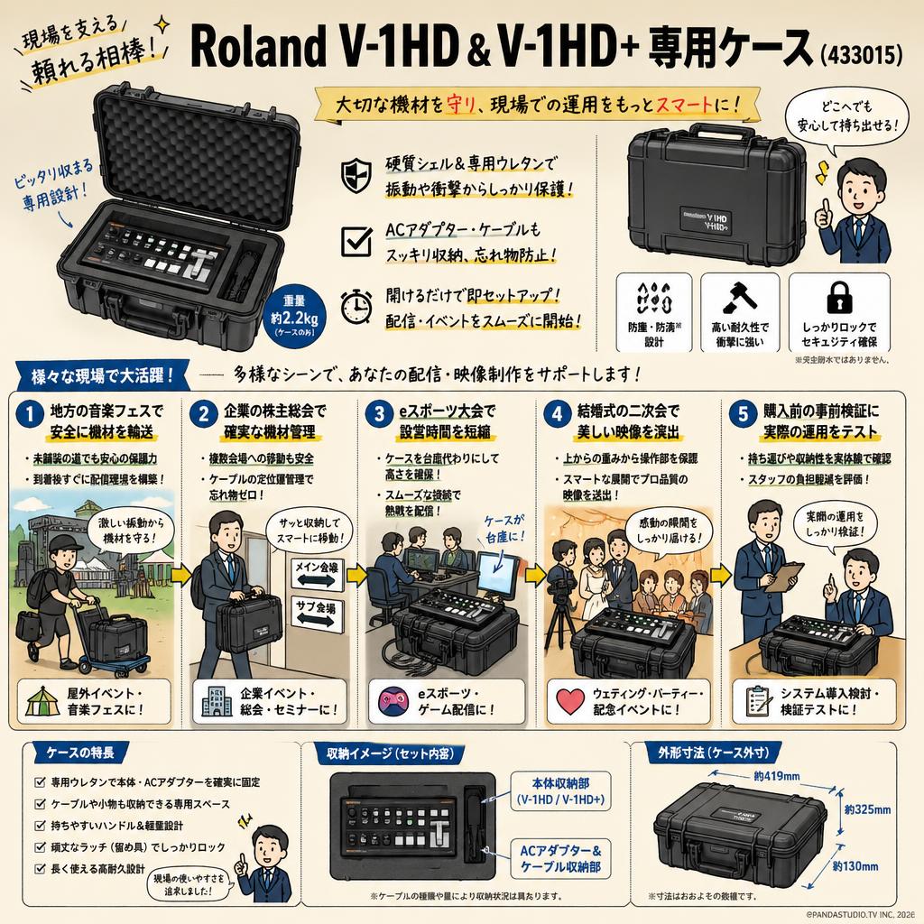 Roland V-1HD & V-1HD+ 専用ケース（433015） 用途