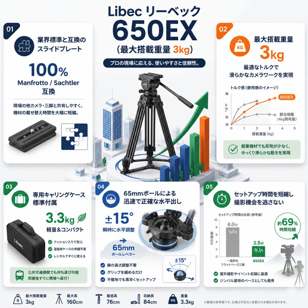 Libec リーベック 650EX (最大搭載重量 3kg) セールスポイント