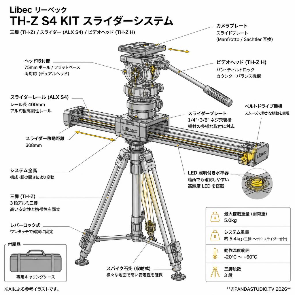 Libec リーベック TH-Z S4 KIT スライダーシステム スペック