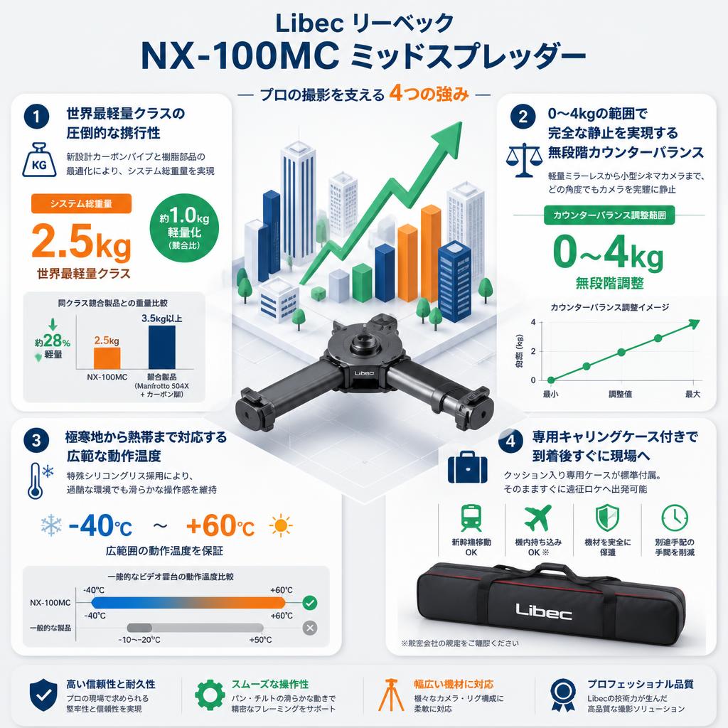Libec リーベック NX-100MC ミッドスプレッダー セールスポイント