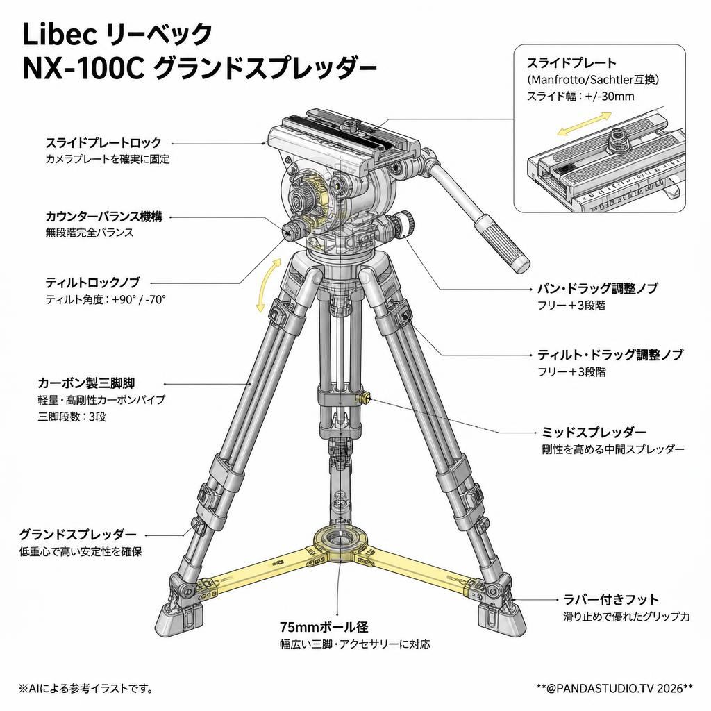 Libec リーベック NX-100C グランドスプレッダー スペック