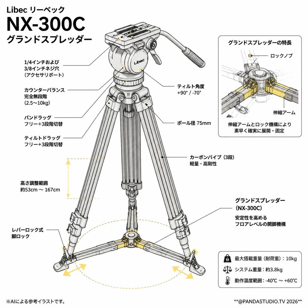Libec リーベック NX-300C グランドスプレッダー スペック