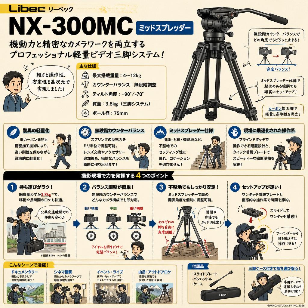 Libec リーベック NX-300MC ミッドスプレッダー 概要
