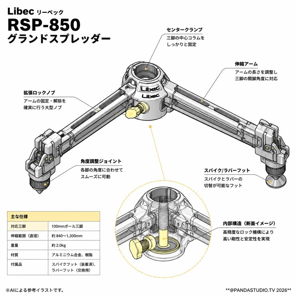 Libec リーベック RSP-850 グランドスプレッダー スペック