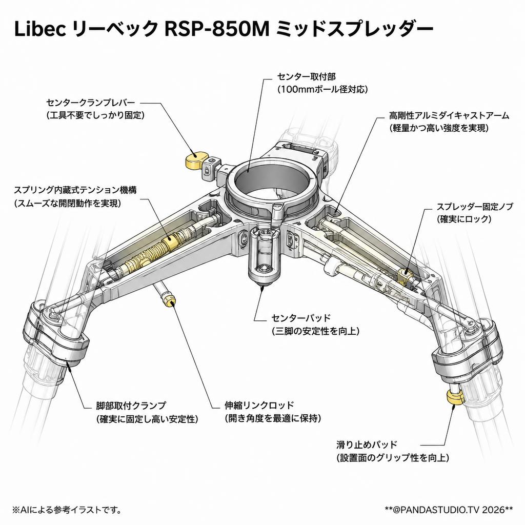 Libec リーベック RSP-850M ミッドスプレッダー スペック