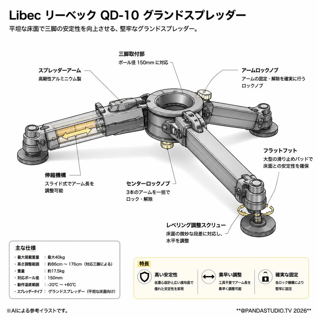 Libec リーベック QD-10 グランドスプレッダー スペック