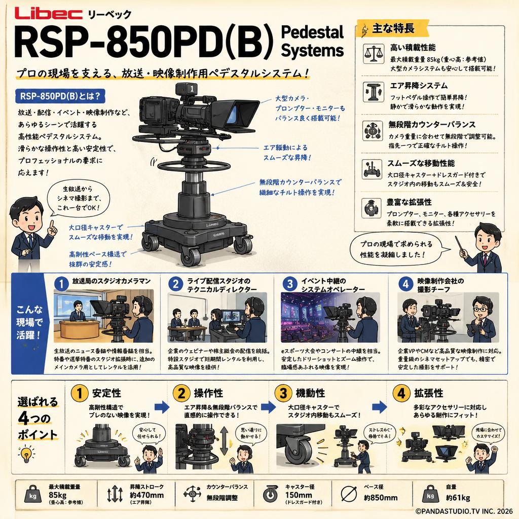 Libec リーベック RSP-850PD(B) Pedestal Systems おもな対象のお客様