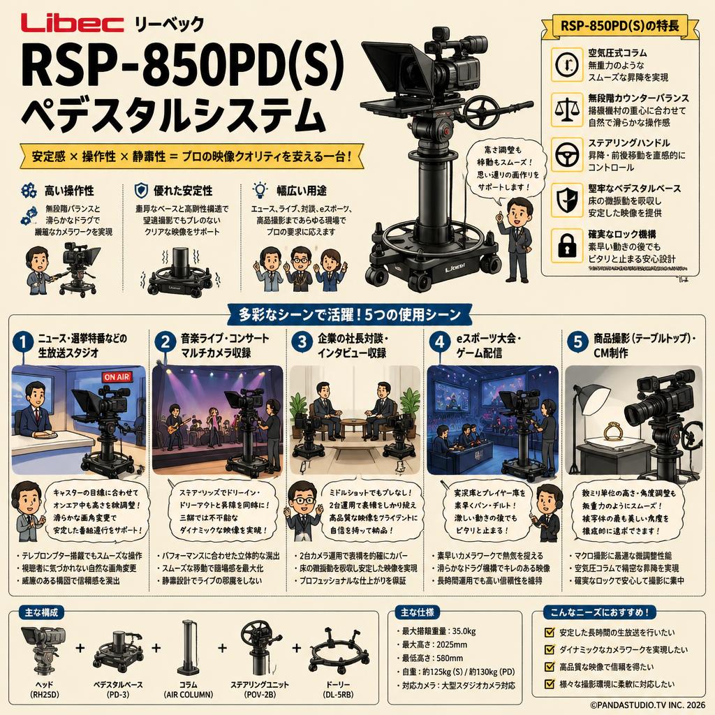Libec リーベック RSP-850PD(S) Pedestal Systems 用途
