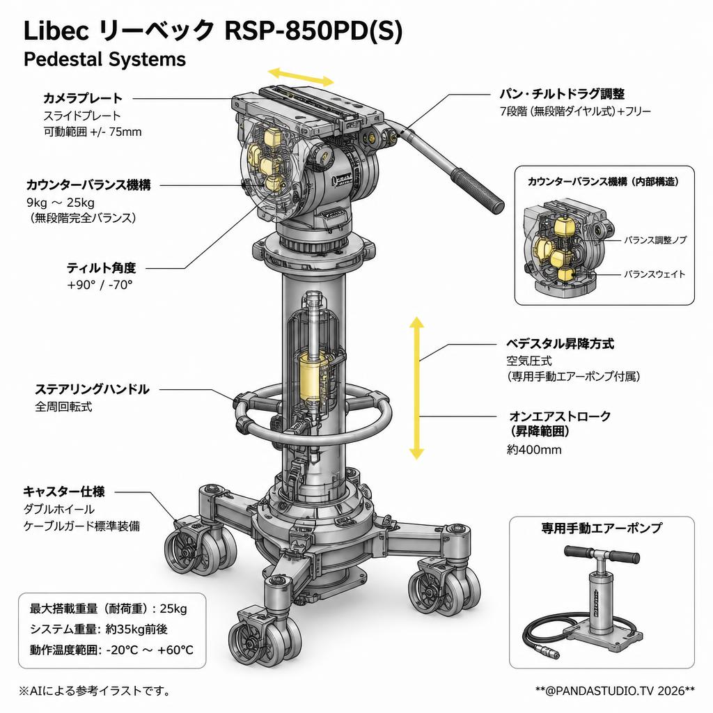 Libec リーベック RSP-850PD(S) Pedestal Systems スペック
