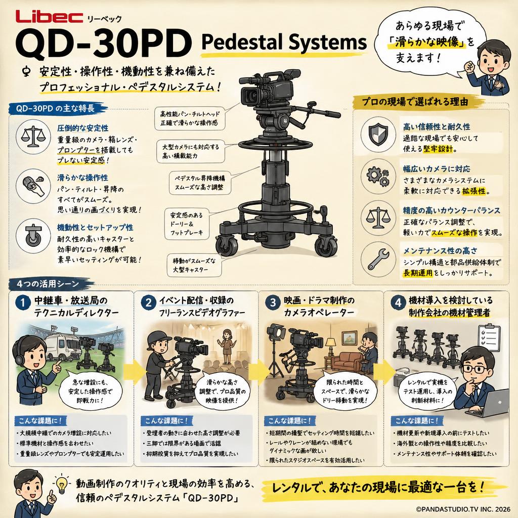 Libec リーベック QD-30PD Pedestal Systems おもな対象のお客様
