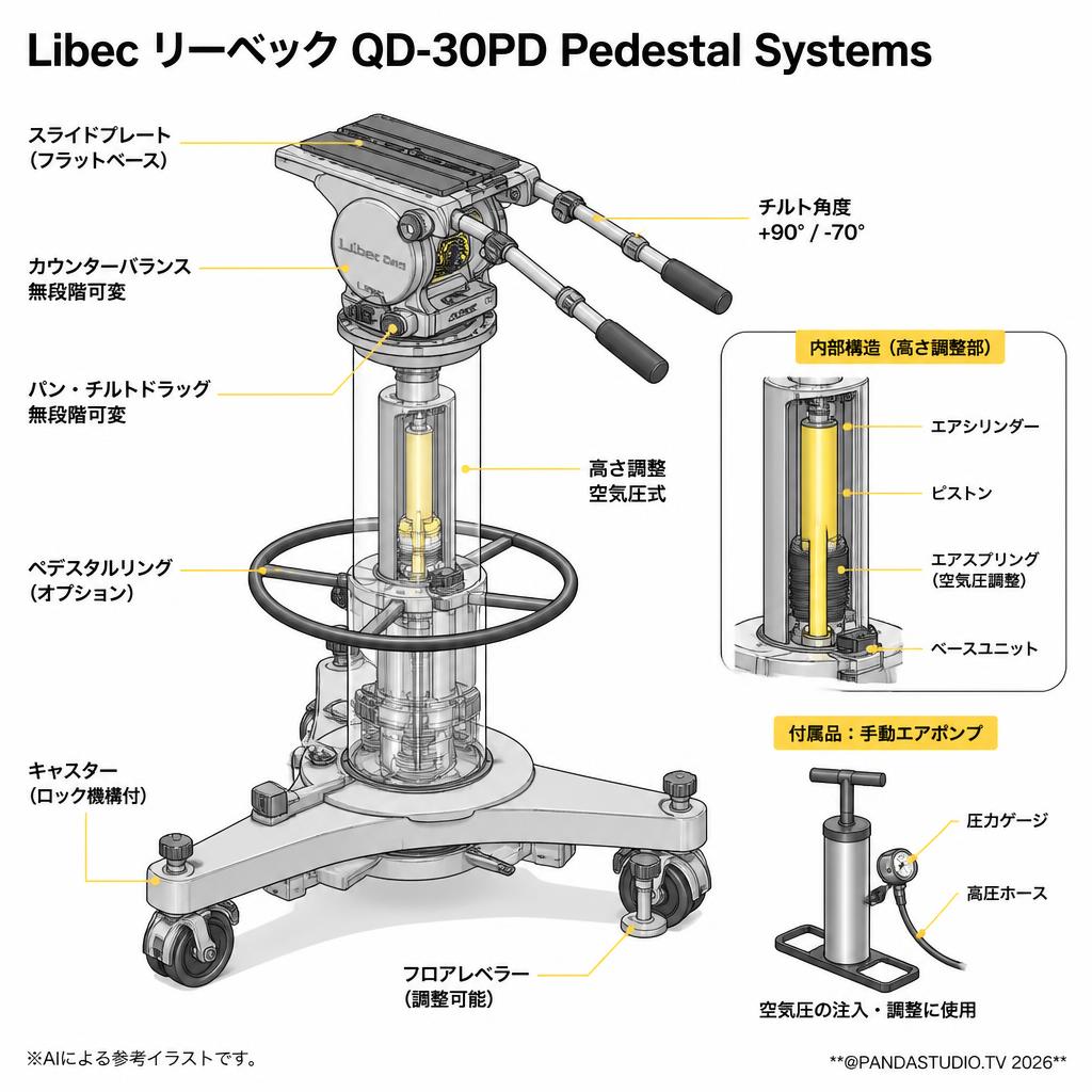 Libec リーベック QD-30PD Pedestal Systems スペック