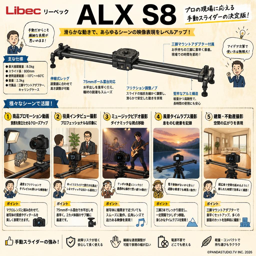 Libec リーベック ALX S8 用途