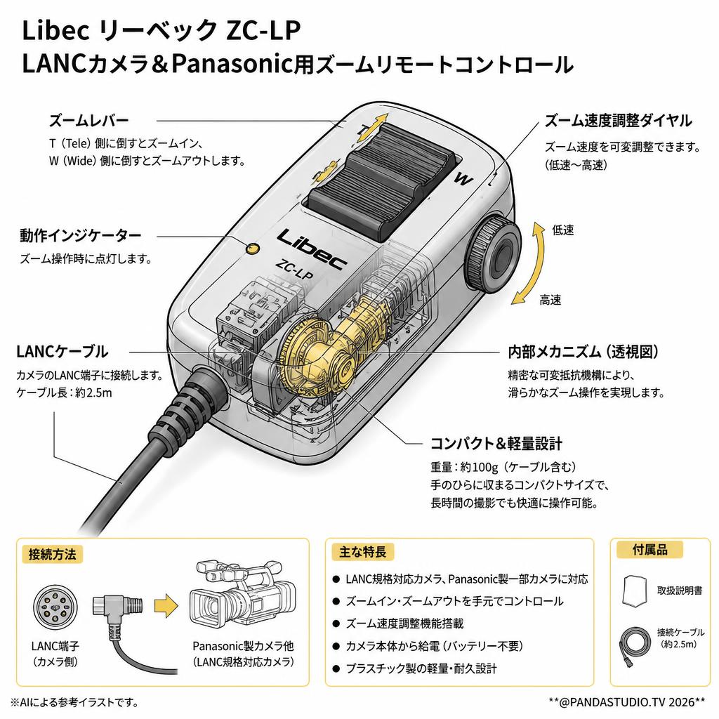 Libec リーベック ZC-LP LANCカメラ＆Panasonic用ズームリモートコントロール スペック