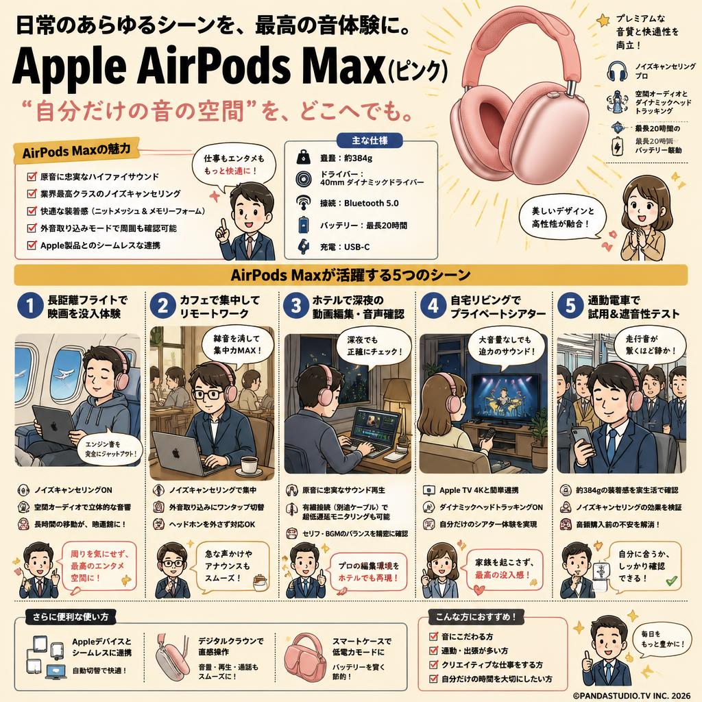 Apple AirPods Max(ピンク) 用途