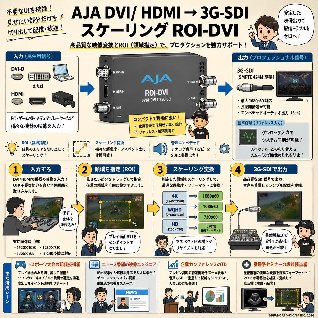 AJA DVI/ HDMI → 3G-SDI スケーリング ROI-DVI おもな対象のお客様